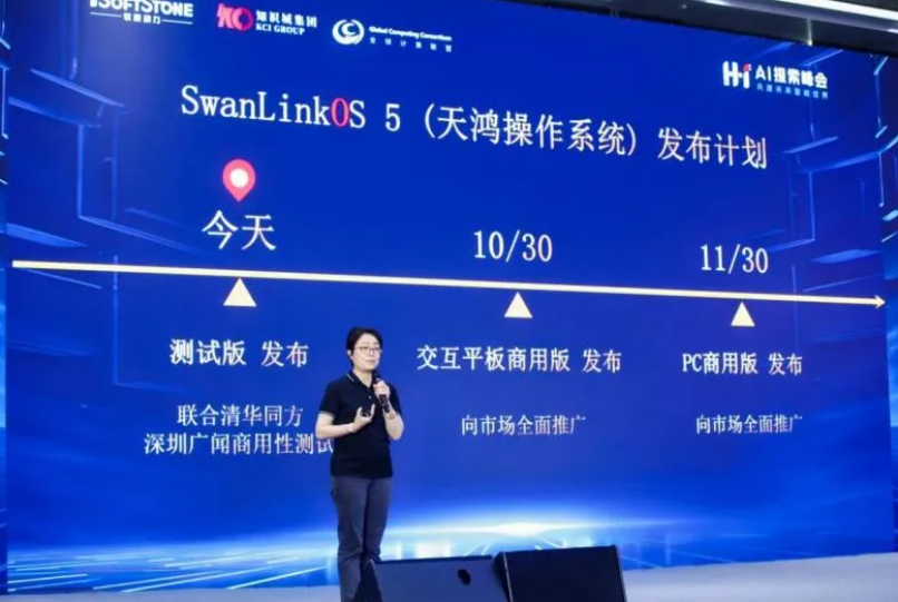 米兰中国官方网子公司鸿湖万联重磅发布SwanLinkOS 5 擘画开源鸿蒙AI PC新篇章